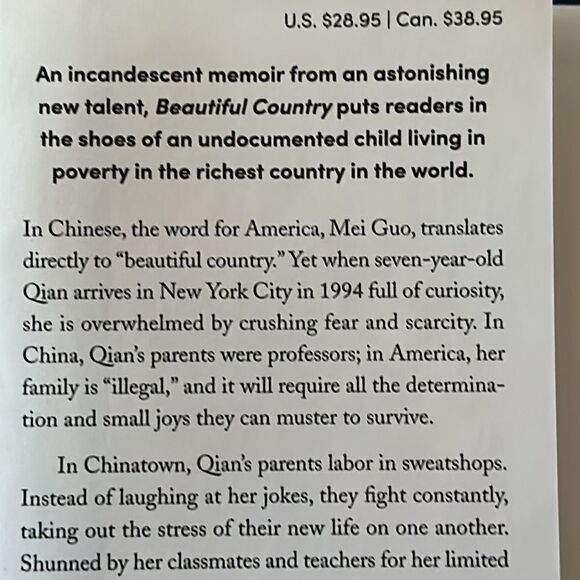 “Beautiful Country” a novel by Qian  Julie  Wang - Picture 5 of 7